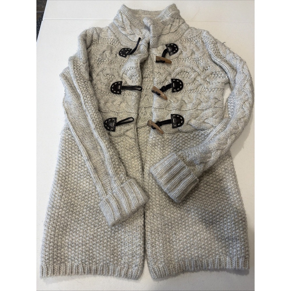 Ann Taylor Loft Petites XSP Toggle Cardigan Sweater Wool Alpaca Blend Cream